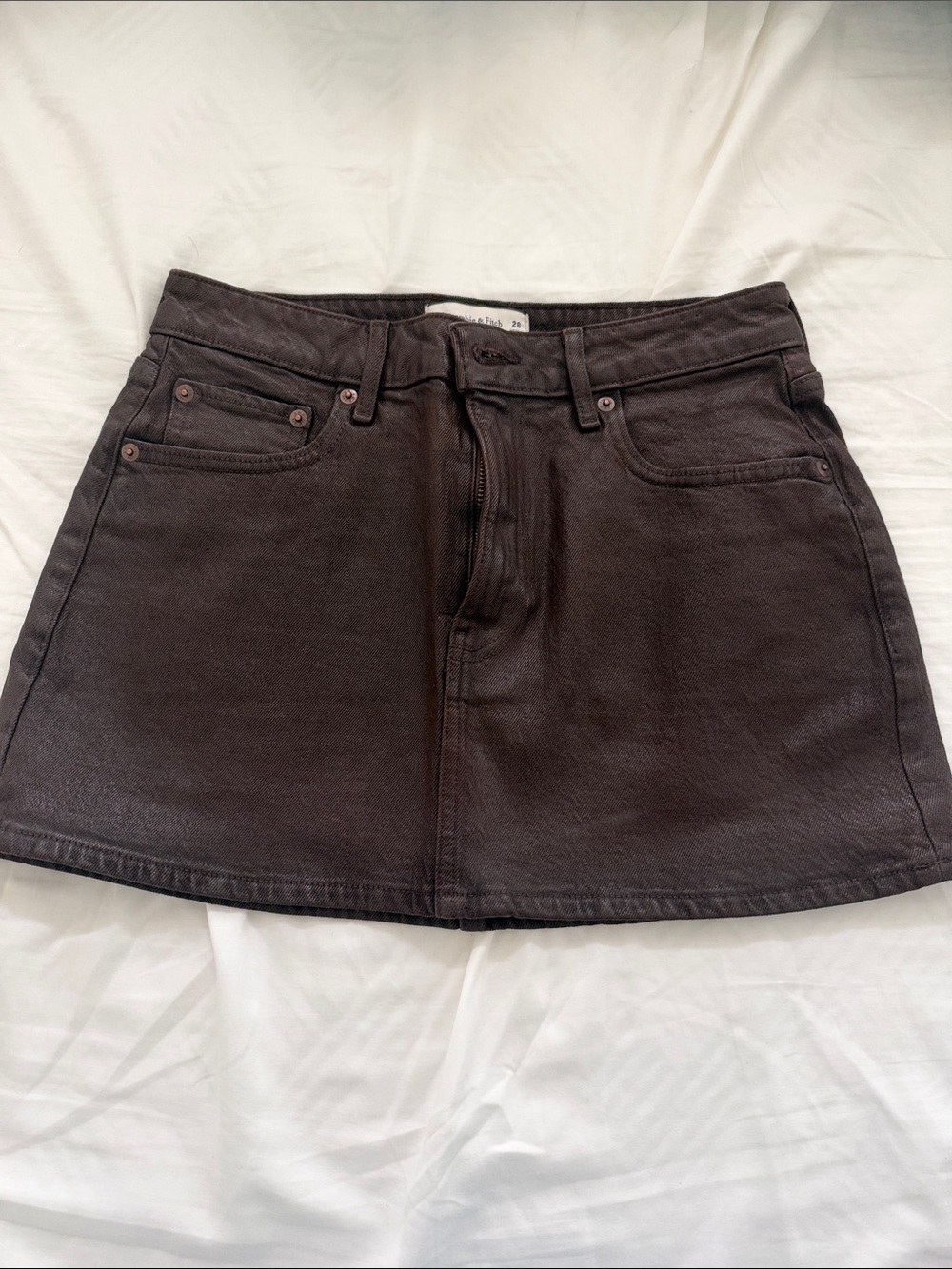Abercrombie & Fitch brown Denim Mini Skirt curve love